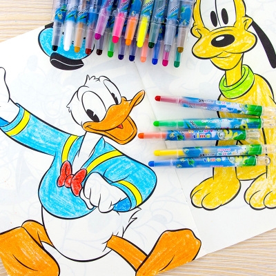 蜡笔画画棒包油画水溶性彩粉水彩儿童画24色儿童画笔