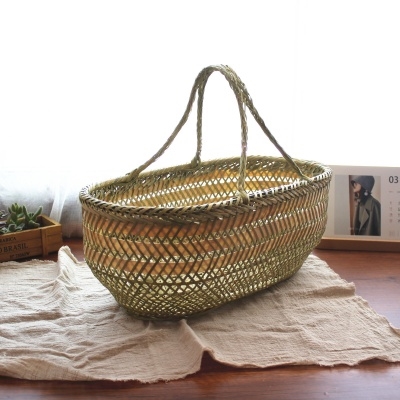 挎篮筐纯色直销家居菜篮子菜蓝礼盒藤编创意竹编竹编