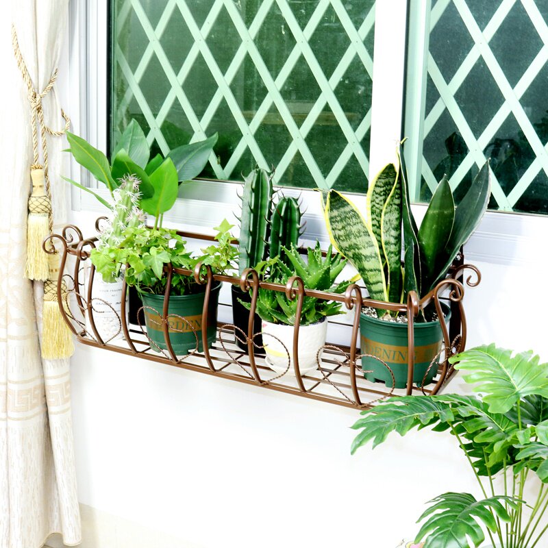 兰花花花挂花欧式窗台花架悬挂式花盆铁艺防盗花架