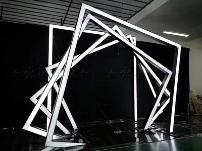 发光拱门新款隧道铁艺双面几何多边形年会走秀拱门