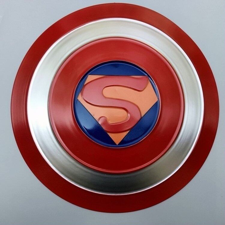 复古铁艺美国队长超人盾牌壁饰酒吧餐厅挂饰复仇者壁饰