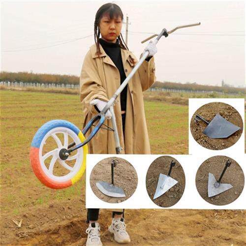 除草神器工具f锄草锄地连根w车锄头小型农用手动家用开沟培土机
