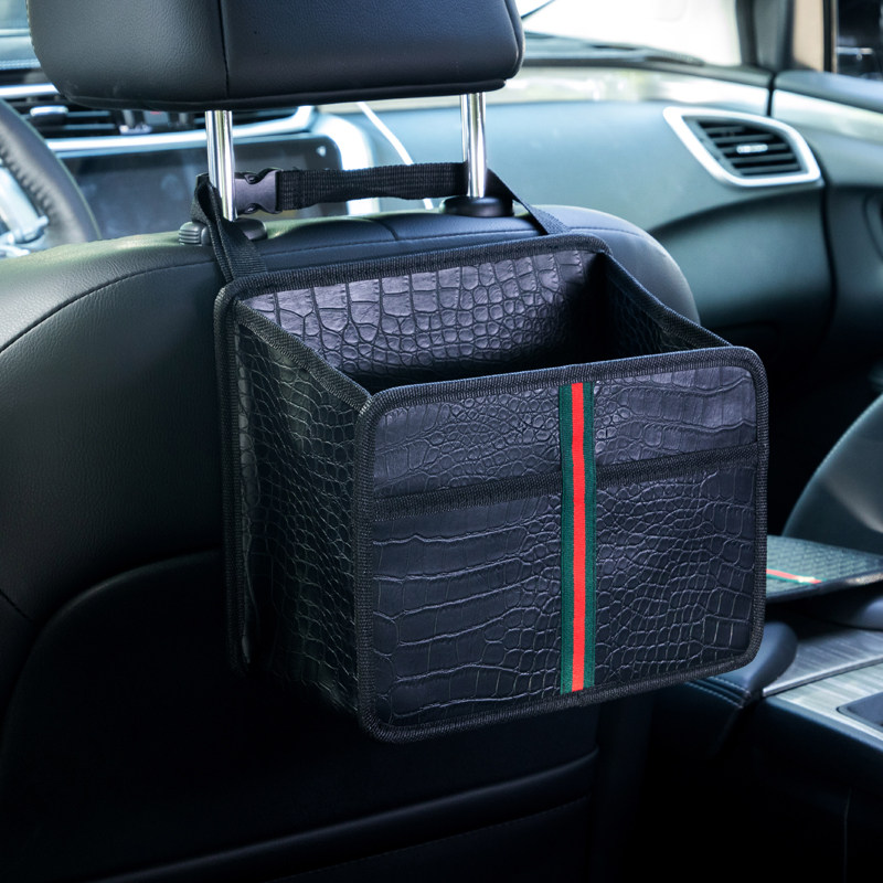 新款鳄鱼车载垃圾桶汽车用品大全车内车上置物箱收纳车载收纳箱