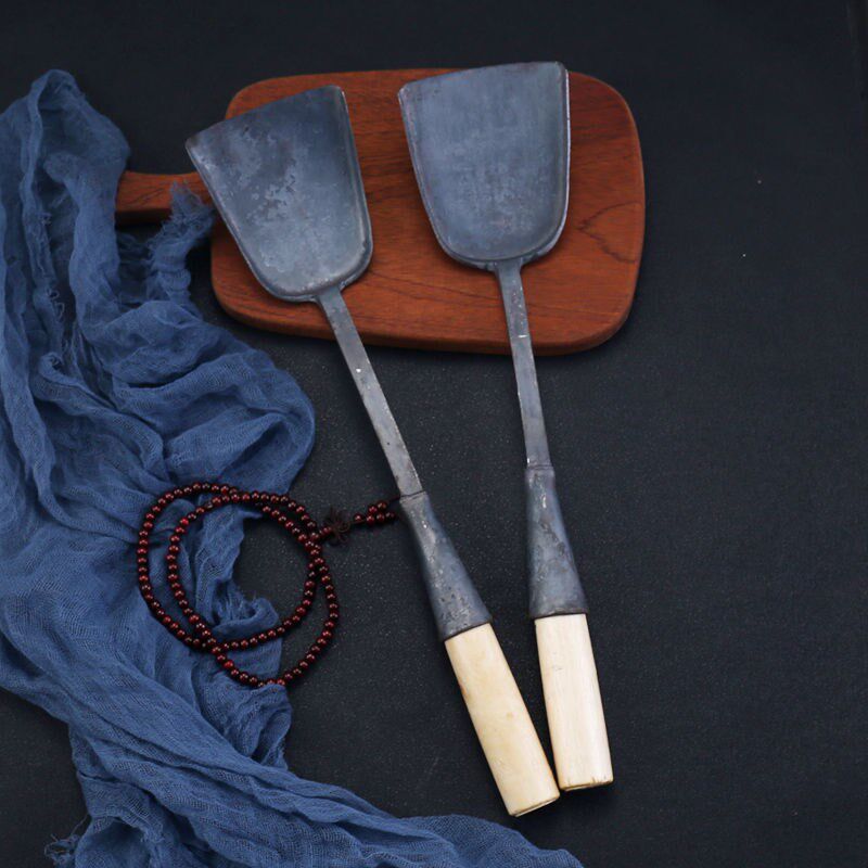 铁锅老式家用铲工柄勺子打造铲子熟铁锻手铁匠锅铲