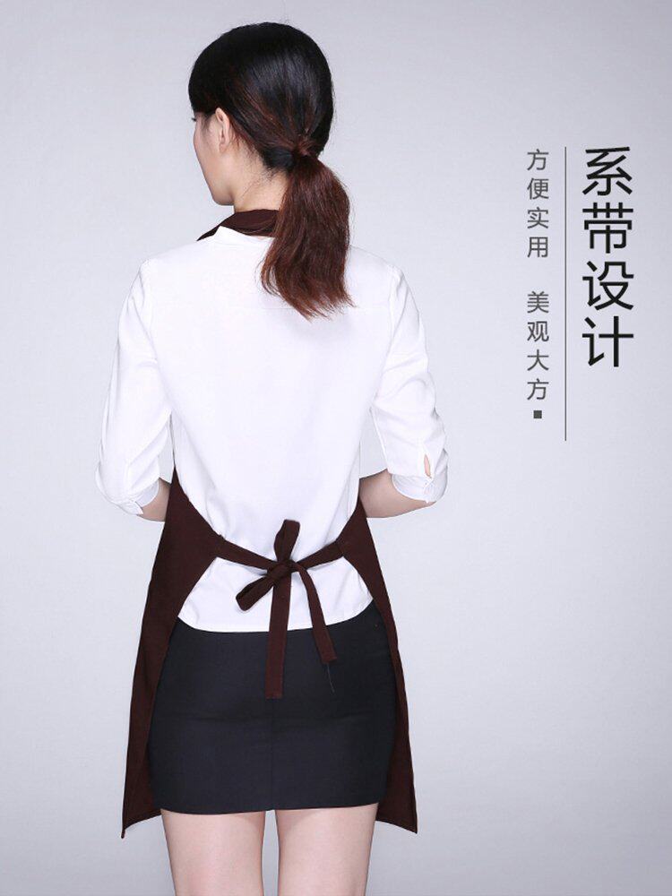 时尚高档空姐西服领女围裙定制欧式厨房咖啡厅围裙