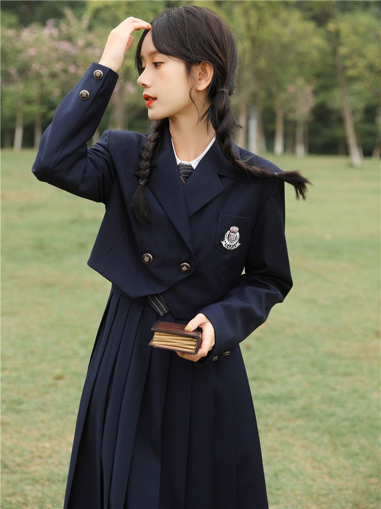 正版学院jk制服连衣裙正统西装外套春日学生连衣裙