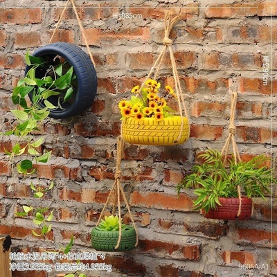 水泥轮胎花艺墙面花篮吊饰室外墙壁家居喷漆装饰壁饰