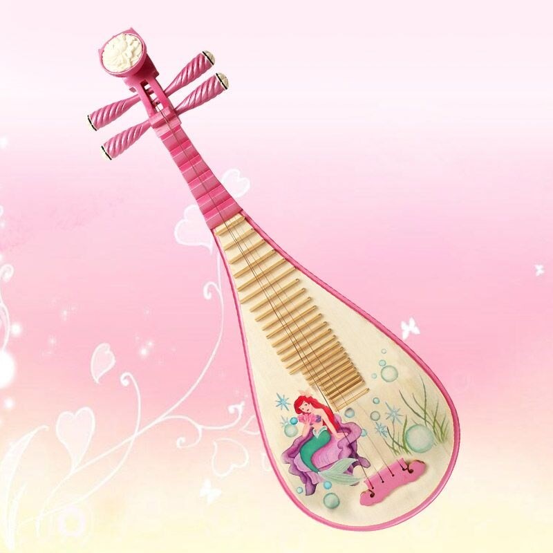 琵琶语弹初学儿童乐器入门练习演奏彩绘粉色琵琶