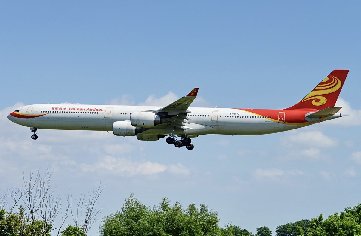 jc海南航空空客a340-600飞机模型合金b-6510海航a346飞机模型