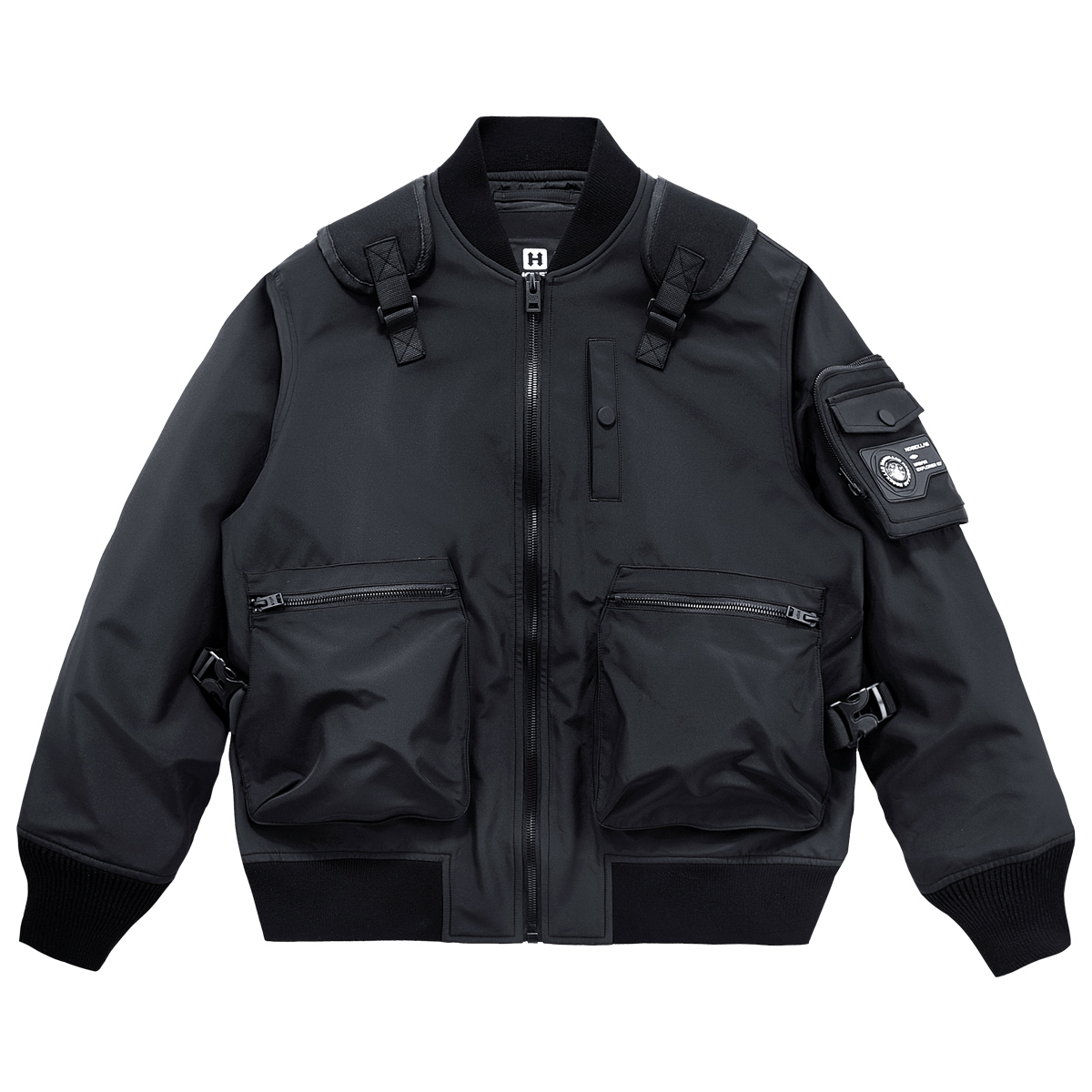 hogex机能风外套男春秋款潮流ins多口袋棒球服工装潮牌飞行员夹克