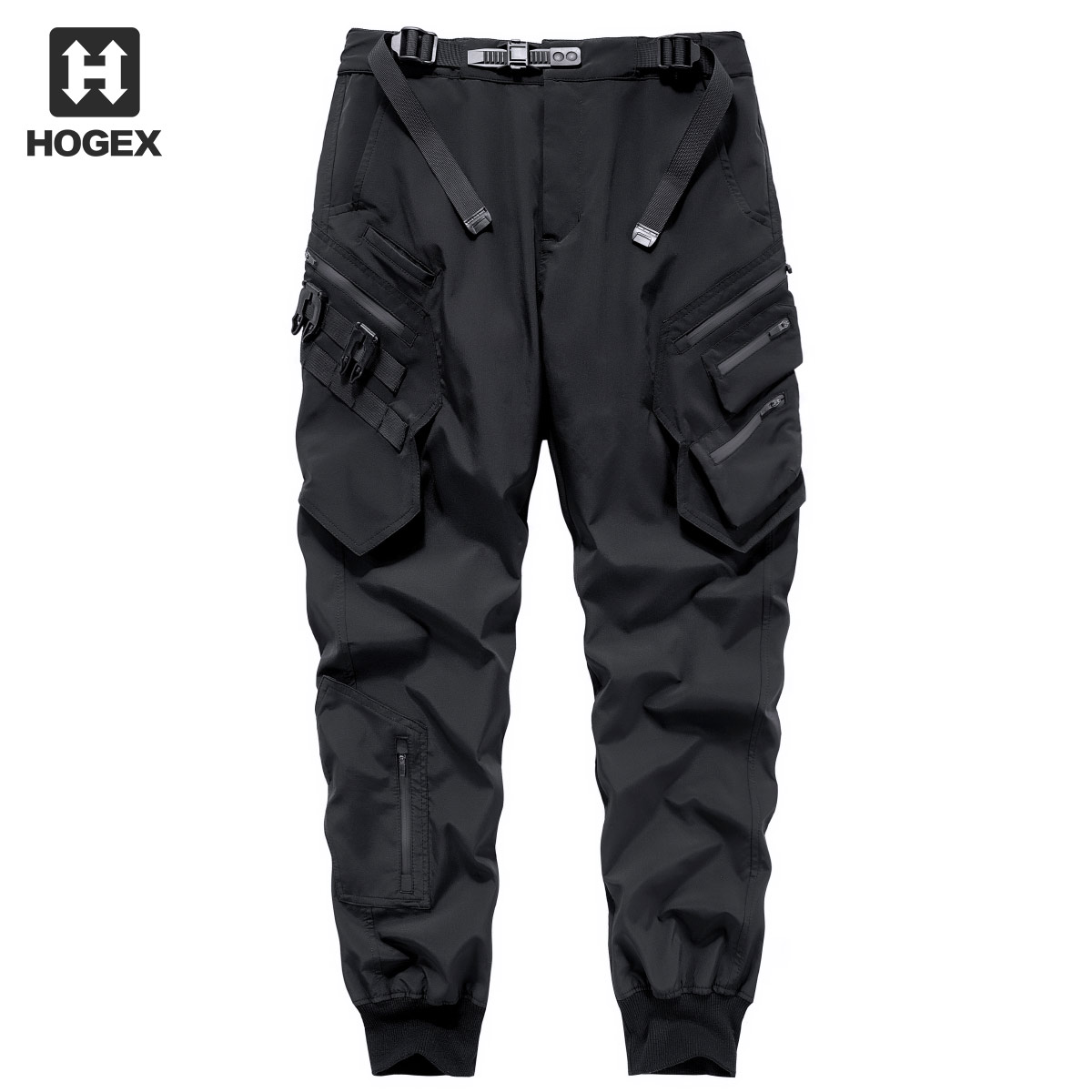 HOGEX机能束脚裤夏季男生潮流ins黑色运动卫裤宽松痞帅小脚工装裤