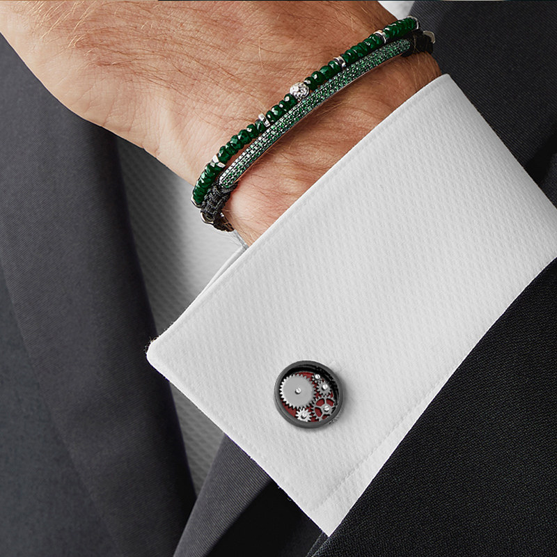 tateossian英国袖扣之王男士法式衬衫袖钉圆形旋转木马袖扣