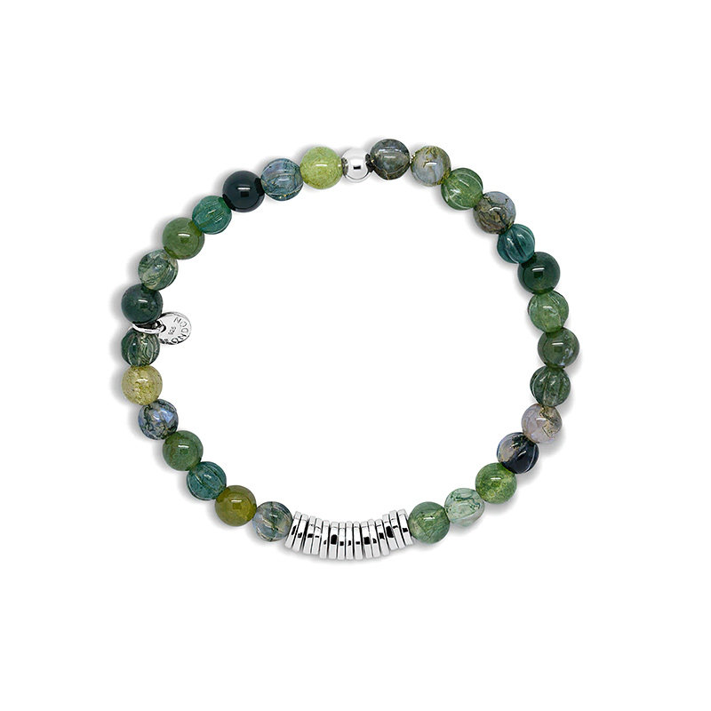 英国tateossian袖扣之王rt男士经典纯银玛瑙圆盘手链