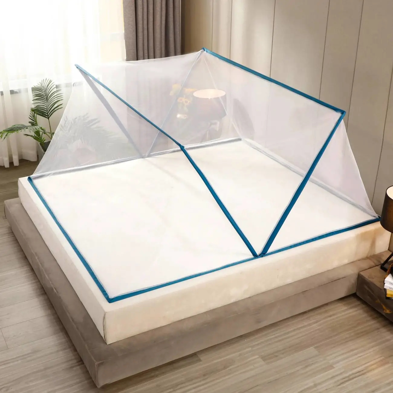 网红蚊帐可折叠便携式免安装加厚加密无底家用双人儿童学生宿舍