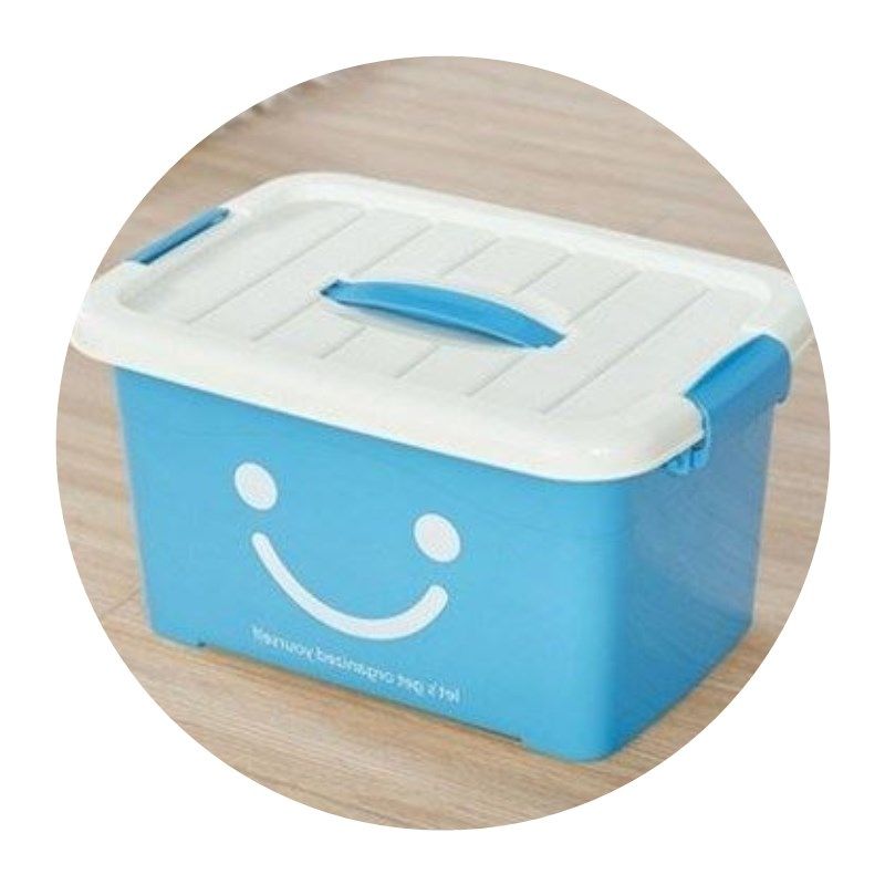 三件加厚家用小盒子中小收纳塑料箱带提手整理收纳箱