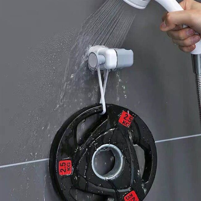 壁式花洒吸盘花洒韩国可吸瓷砖免钻孔淋浴座架无痕调节喷头支架