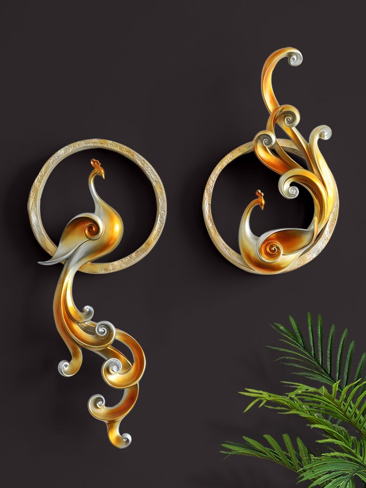 创意凤凰壁饰欧式立体墙面装饰壁挂客厅电视壁饰