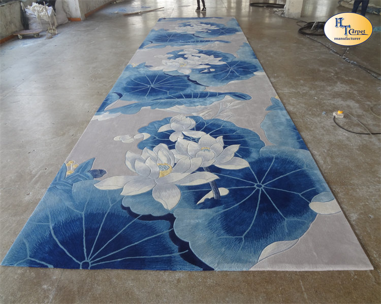 地毯寺院祠堂荷花祥云跪垫莲花佛堂打坐禅意地垫