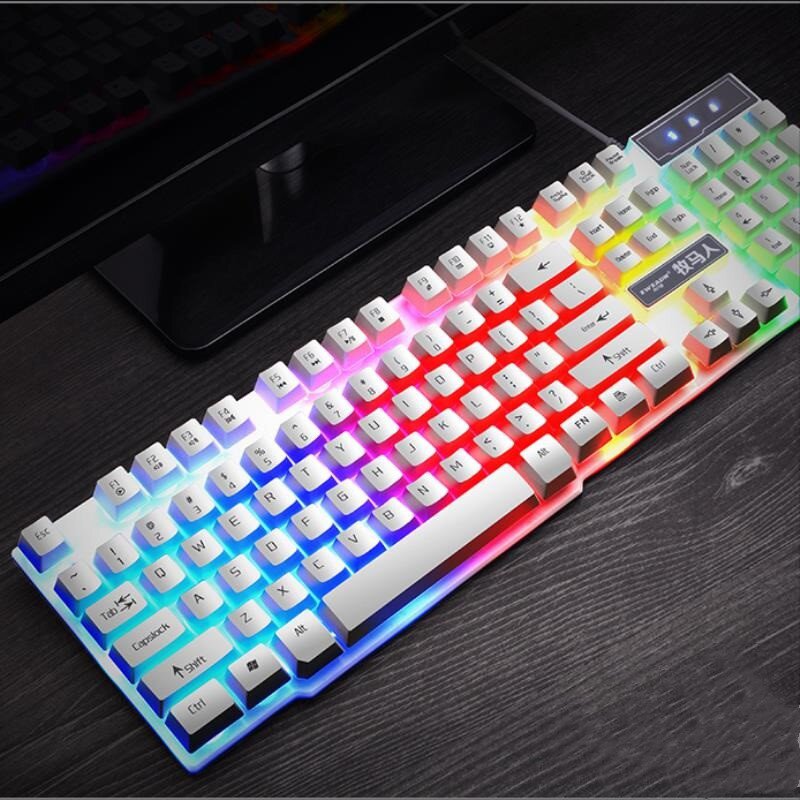 变色闪光星空键盘程序员渐变家用多色七彩炫静音键盘