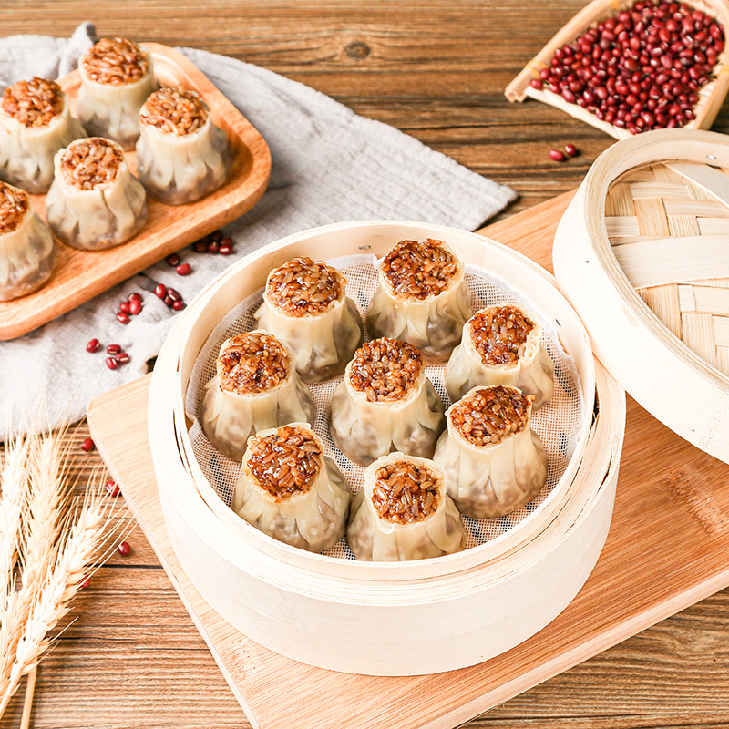 今三麦鲜猪肉香菇烧麦早餐糯米烧卖商用冷冻半成品加热即食早点心