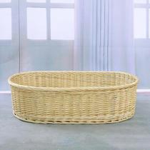 Rattan-knitted baby cradle coaxed baby carriage baby sleeping basket hanging basket newborn portable mobile bed solid wood cart rocking