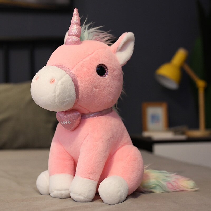 2020新款幻彩独角兽l公仔跨境毛绒趴趴独角兽玩偶少女心生日礼物