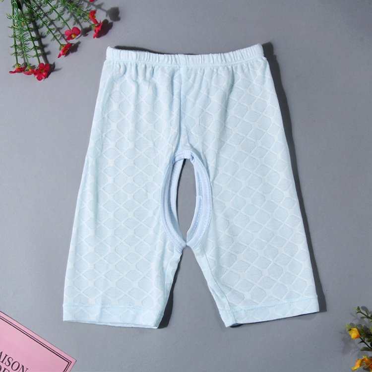 开裆裤夏男宝宝叉叉裤外夏天婴儿空调裤开档防蚊裤子