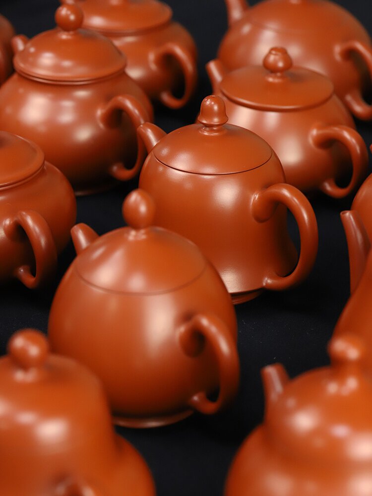 荣记主流池松潮州手拉壶紫砂朱泥壶水平壶思婷龙茶壶