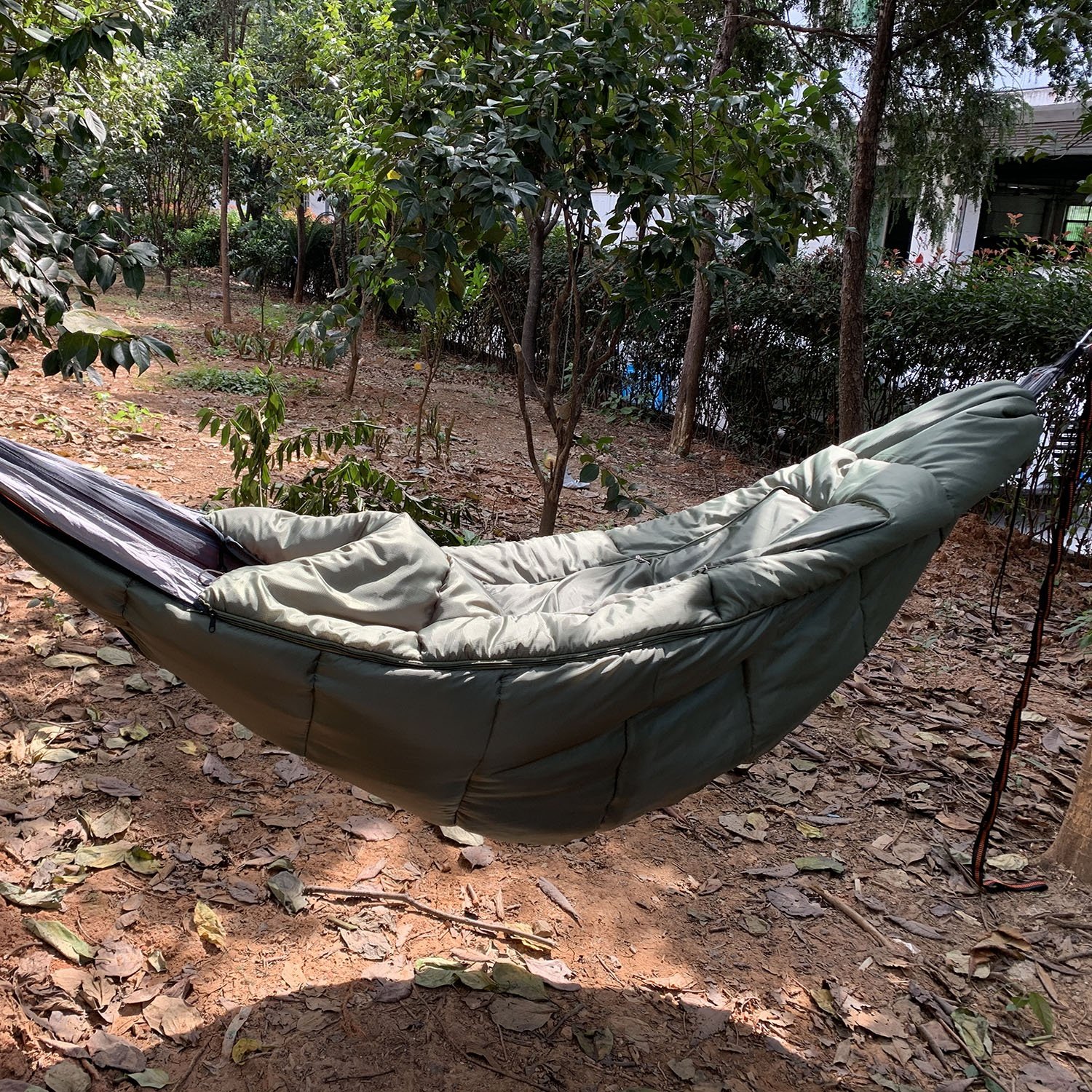 户外吊床保暖树上睡袋防潮防寒包裹拉链可当吊床