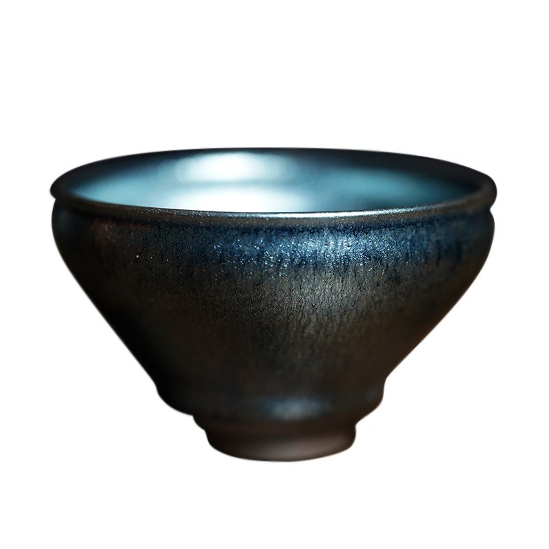 建盏丨余国彬手工复古银豪建阳高温茶盏含铁建盏