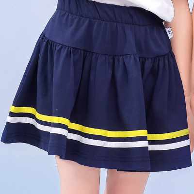 女童校服短裙夏女宝宝运动小学生半身儿童深蓝色半身裙