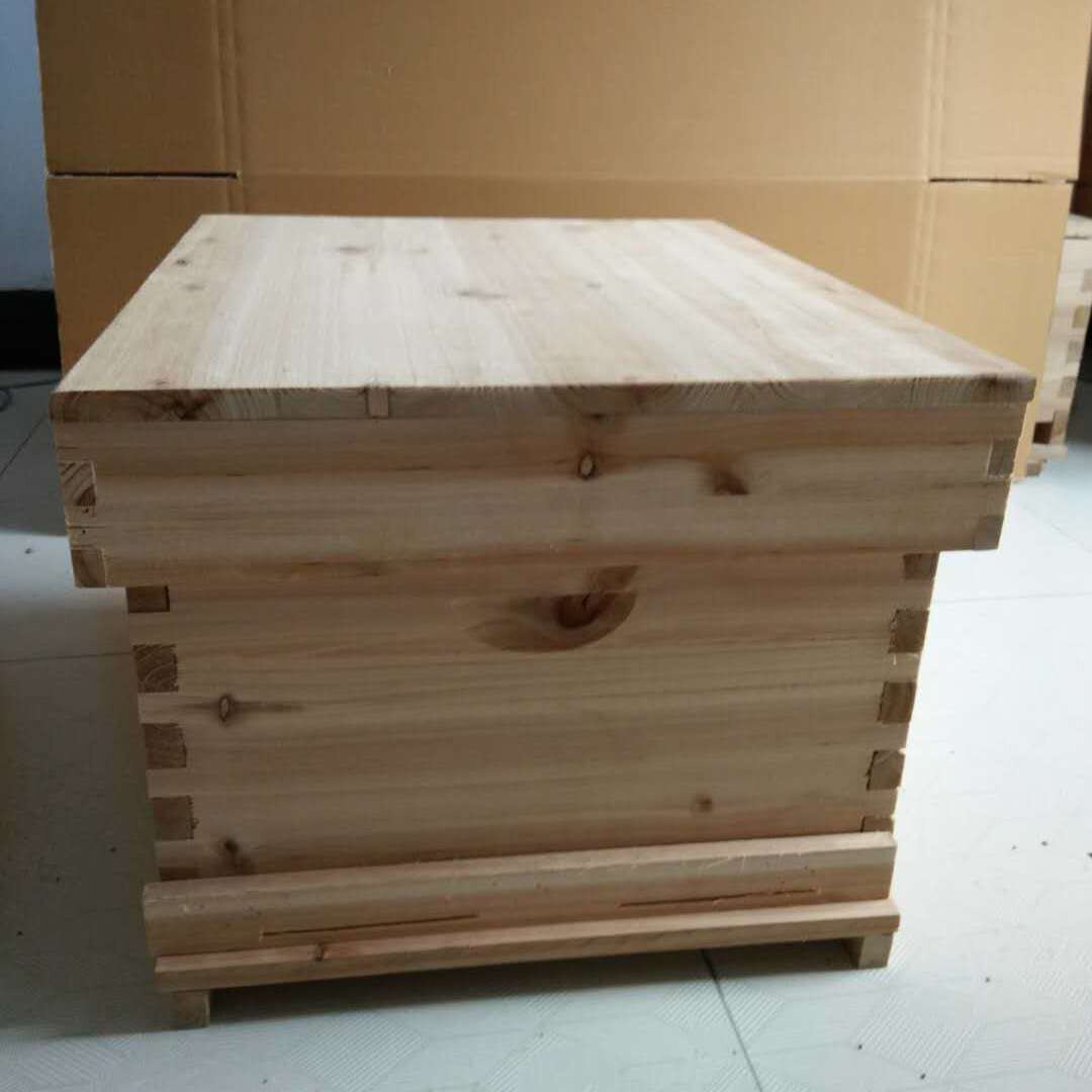 煮蜡蜜蜂蜂箱养蜂工具烘干杉木中蜂标准十框平箱格子h箱鹏达蜂箱.