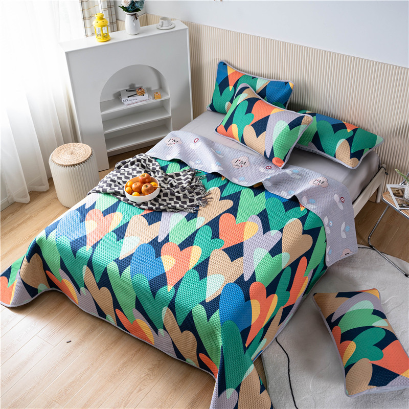 床盖多功能华夫格铺可适可舒适可床单夹棉双人加厚床盖