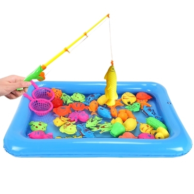 儿童渔捞鱼竿可伸缩互动亲子磁铁钓鱼磁性套装钓鱼类玩具