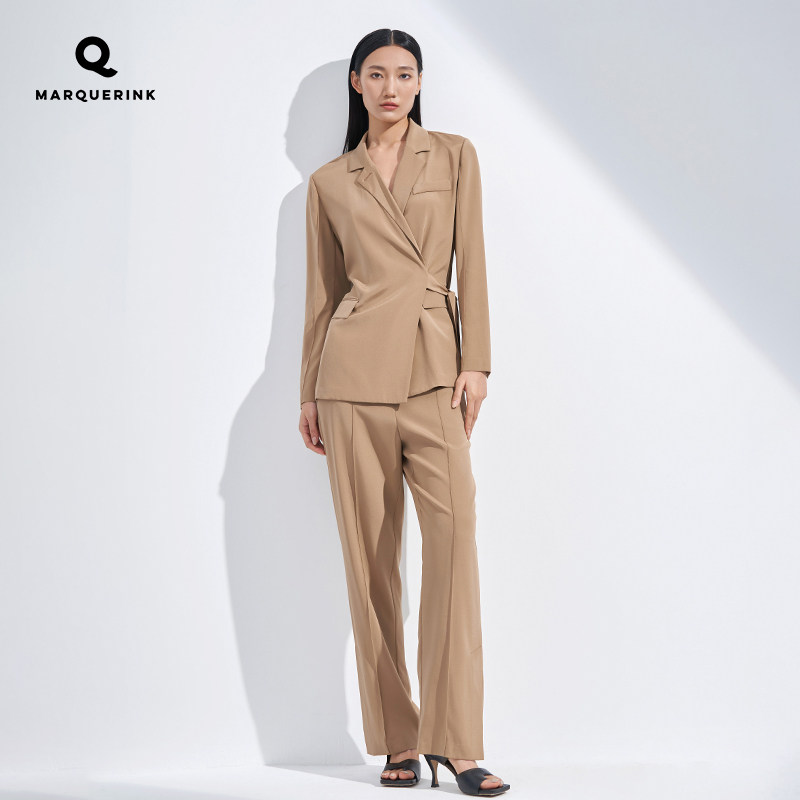 套装马卡芮法式浪漫蚕丝级桑6a女士西装真丝西装