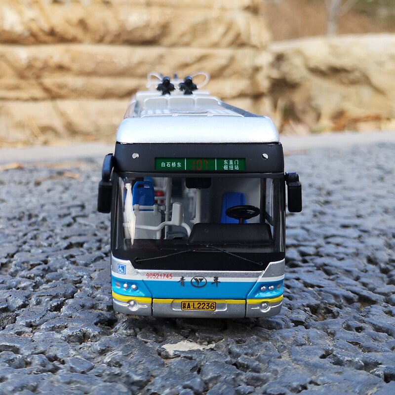 模型北京公交64107路103路无轨电车单机巴士青年客车车模