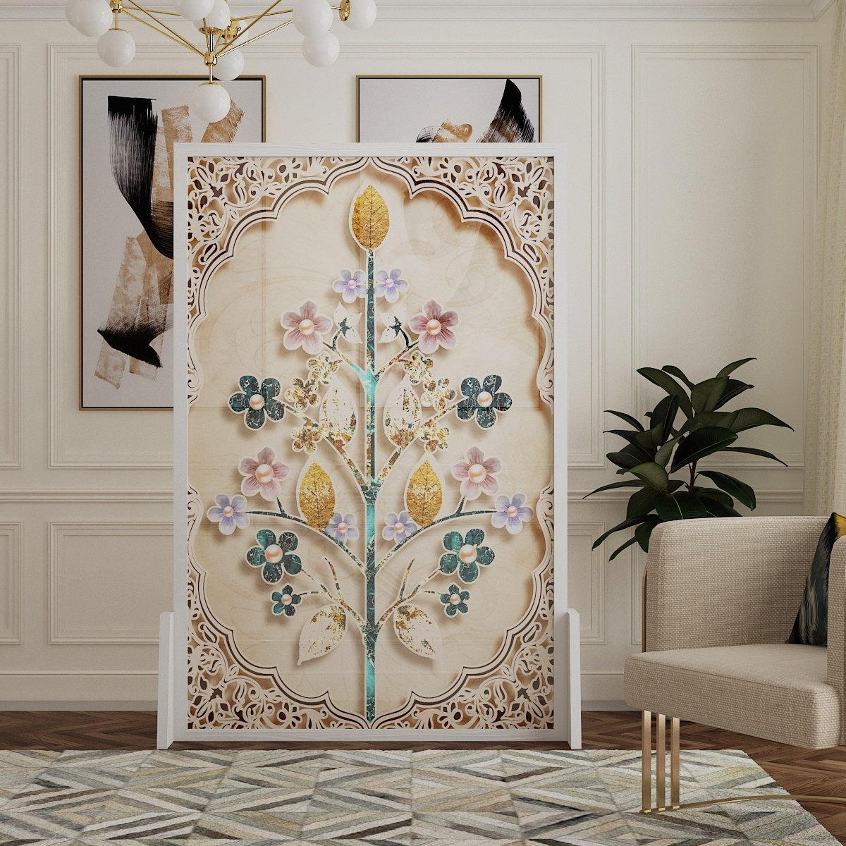 美式欧式屏风隔断客厅酒店卧室办公室实木家用座屏