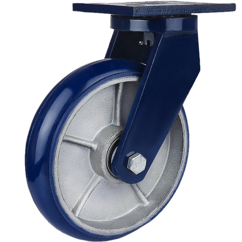 脚轮万向轮超重型万向脚轮6/8寸静音轮载重3吨万向轮带刹车铁芯轮-领