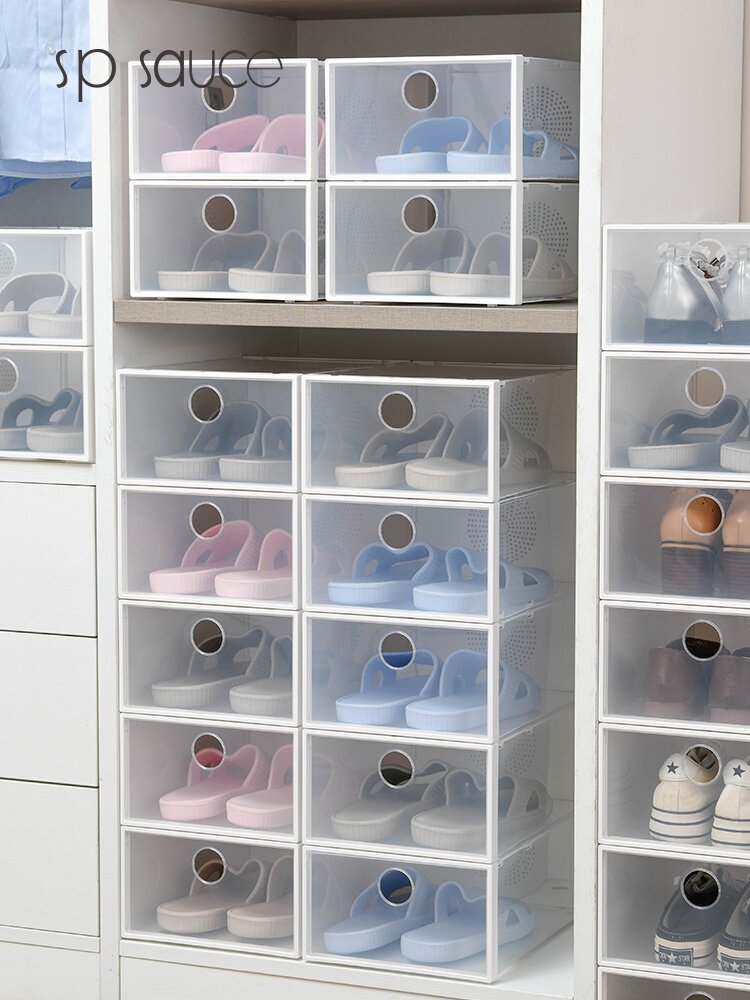 透明鞋盒收纳盒放鞋子收藏整理简易塑料鞋柜鞋盒