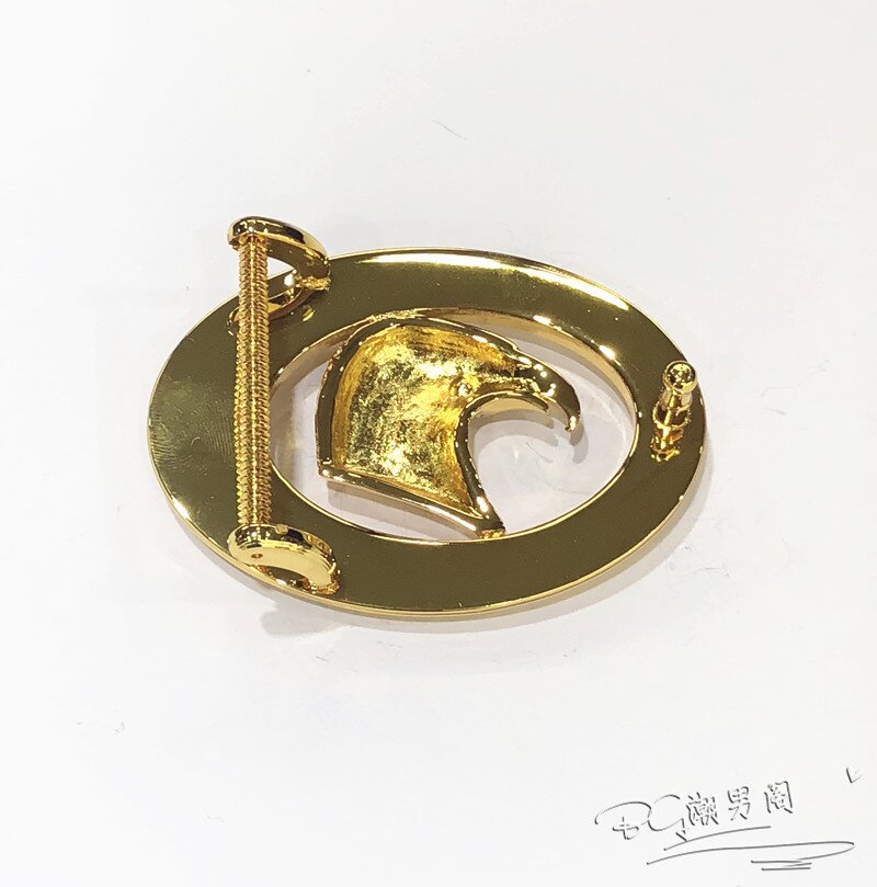 新款24k黄金皮带扣平滑扣头真金男士裤腰带18k皮带扣