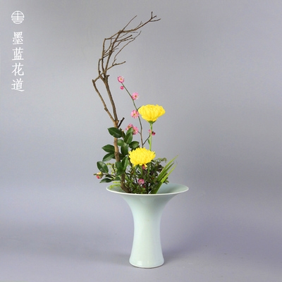 池坊花器禅意日式插花器皿客厅茶席桌面摆件花道花瓶剑山插花器