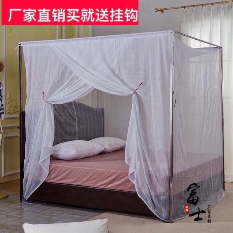 蚊帐家用方便拆洗老式纯棉棉纱穿竹传统单门蚊帐