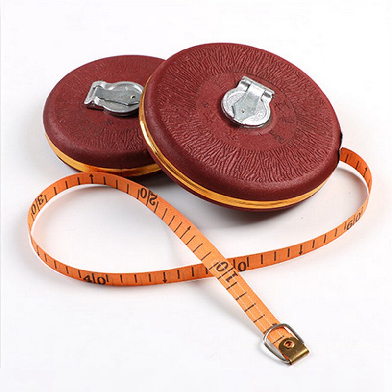 卷尺测量圆盘麻布手摇式布加厚帆布皮尺30米卷尺