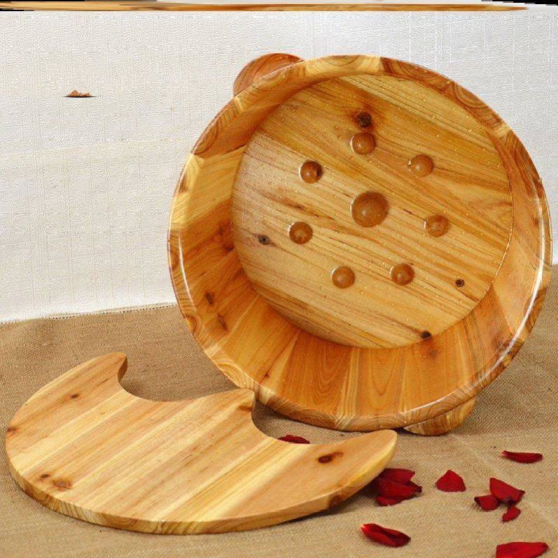 脚盆足浴木头家用老年小脚木桶洗脚实木木盘足浴盆