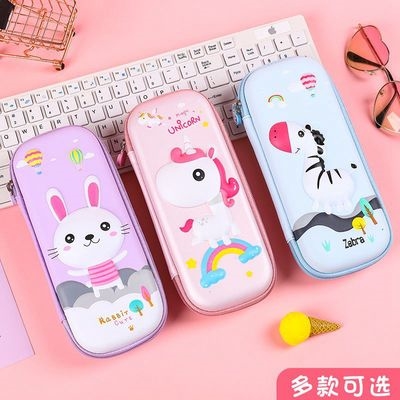 儿童一年级笔袋女简约大容量可爱斑马女童文具盒2020年笔袋