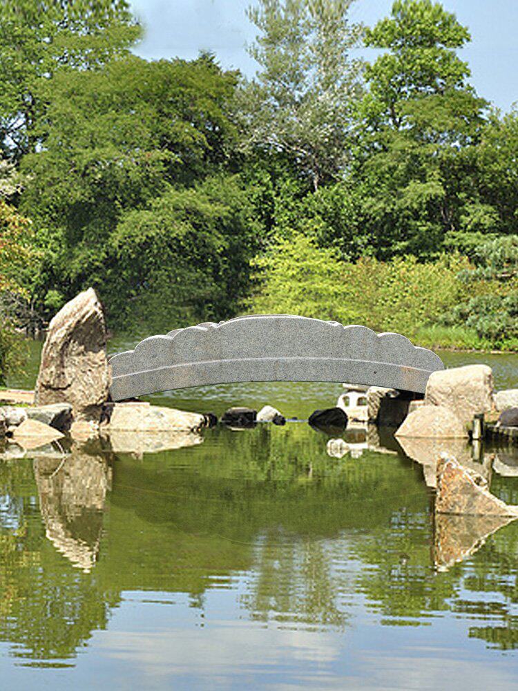 石桥日式拱桥山水雕刻整石板桥庭院石拱桥装饰石雕