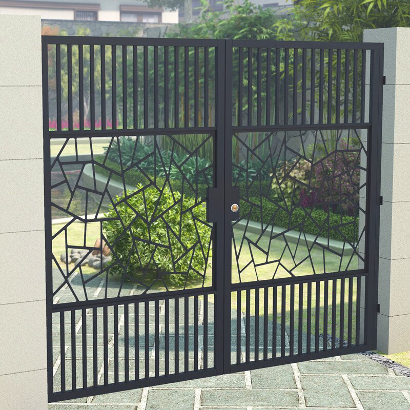 户外百叶栅栏围墙双开制单定制叶门铁门别墅庭院门