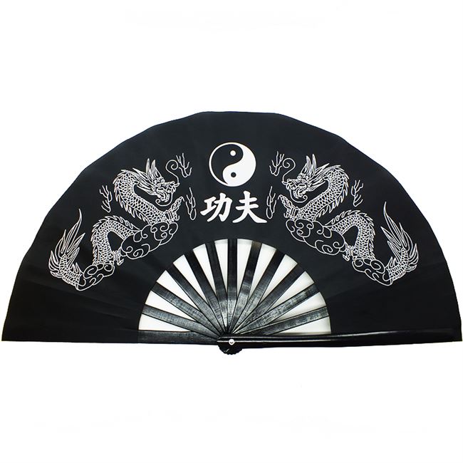 左右手双骨扇子2020功夫龙武术扇扇表演扇竹红色太极扇
