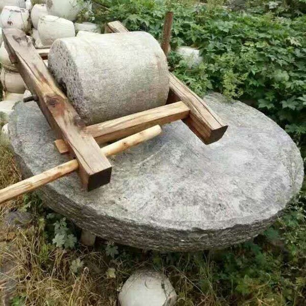 新品碾子磨老驴拉磨盘碾盘茶盘石头农村磨石石雕