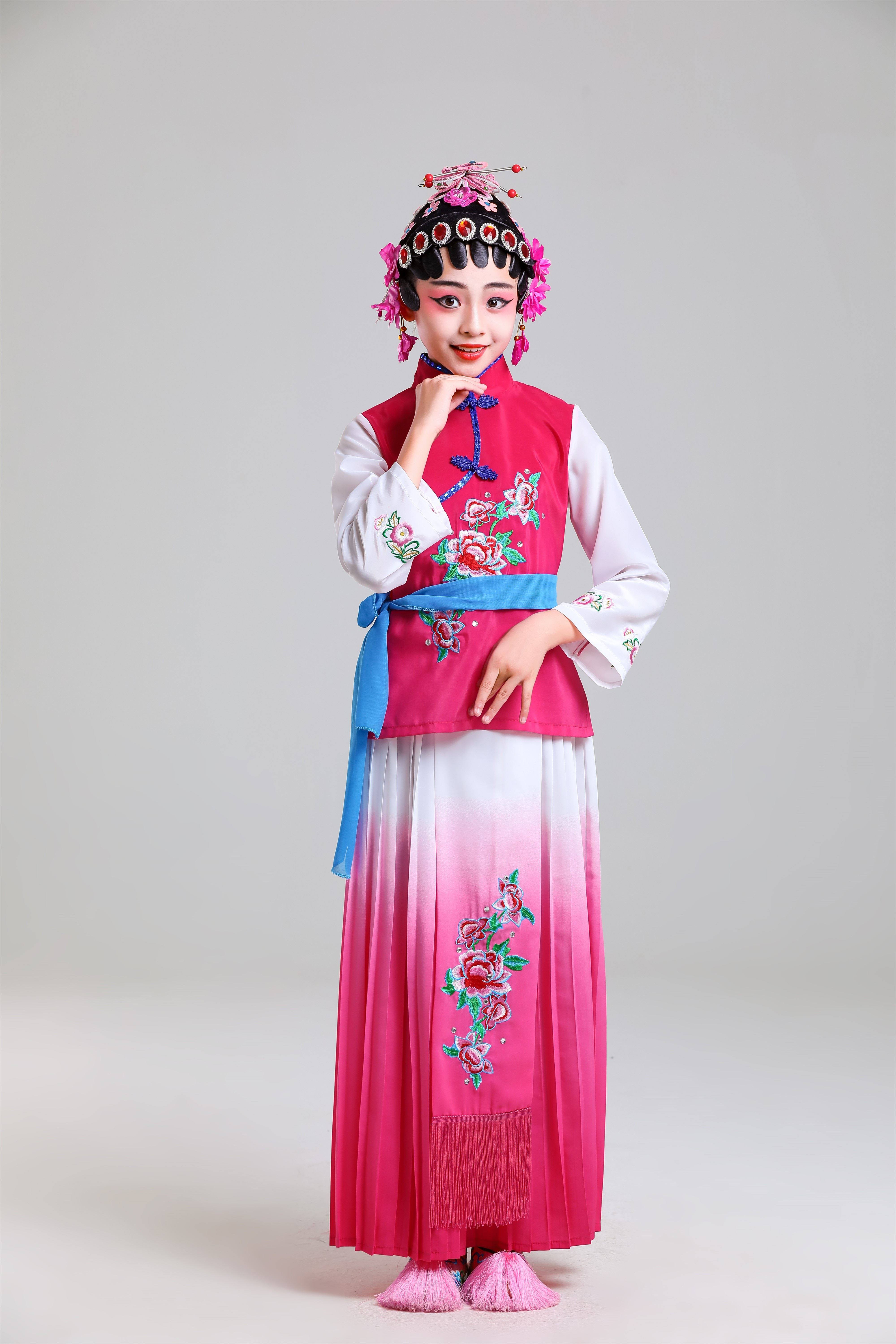 花旦戏曲小红戏剧舞台小花红娘戏服卿儿儿童民族服装
